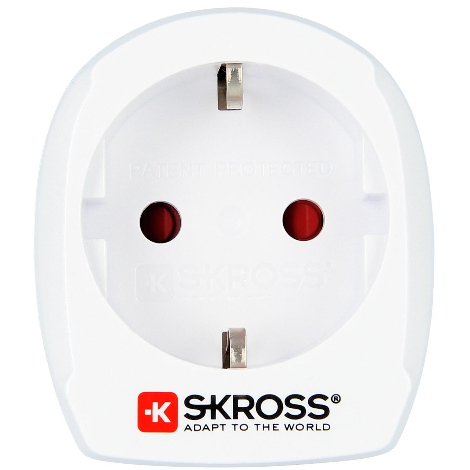 SKROSS  Reiseadapter Europa nach Dänemark Grounded 