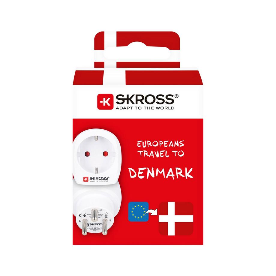 SKROSS  Reiseadapter Europa nach Dänemark Grounded 