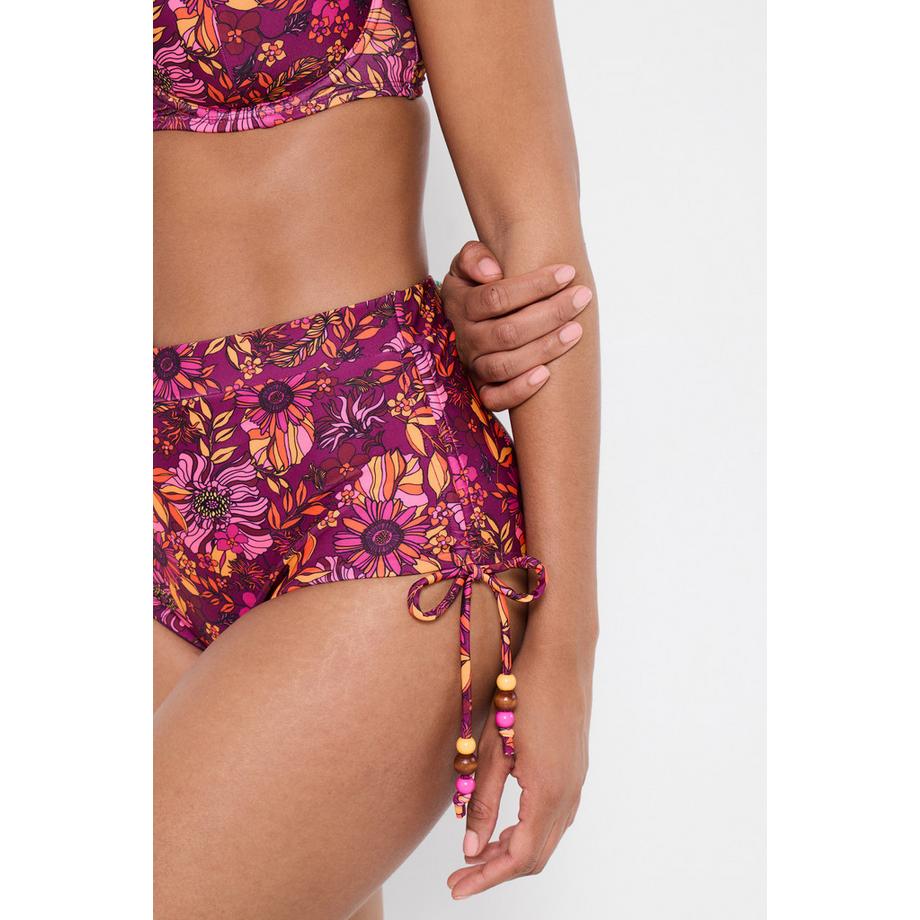 Joe Browns High-Waist-Bikinihose mit Blumenprint und Perlendetail  