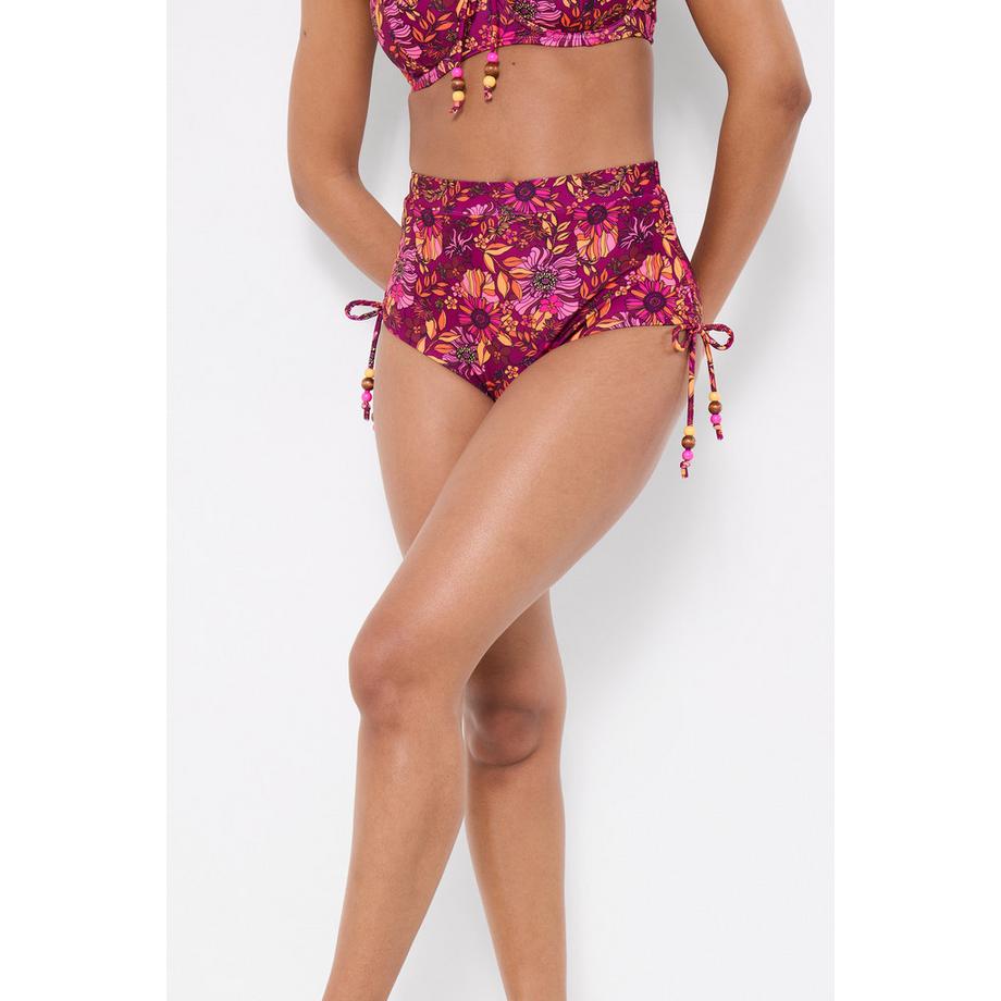 Joe Browns High-Waist-Bikinihose mit Blumenprint und Perlendetail  