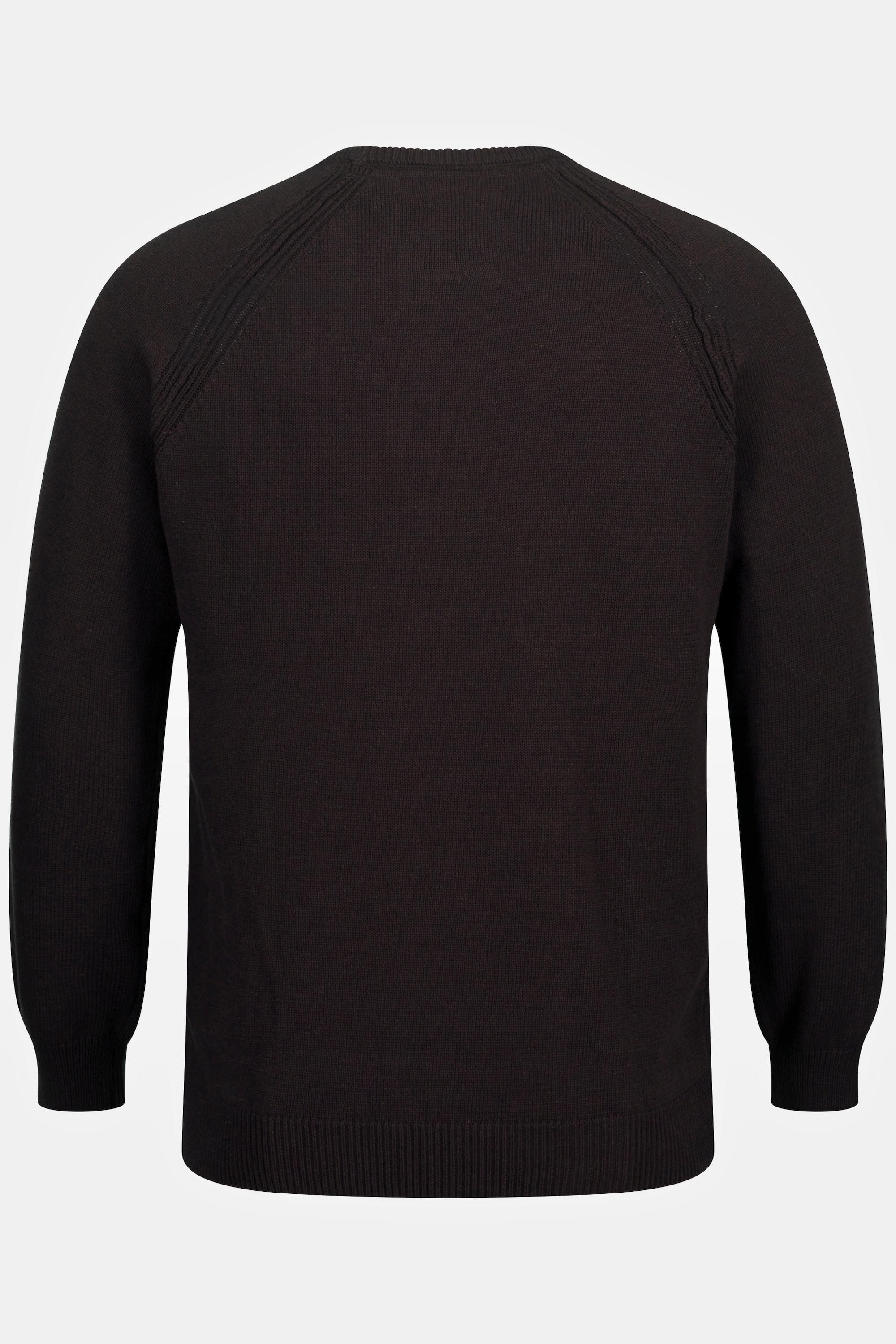 JP1880  Pullover, offene Kanten, Rundhals, Raglan-Langarm 