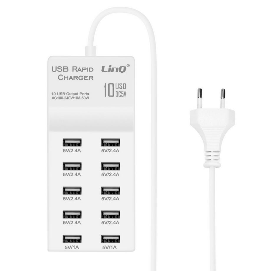 Chargeur 10 Ports USB Linq Blanc