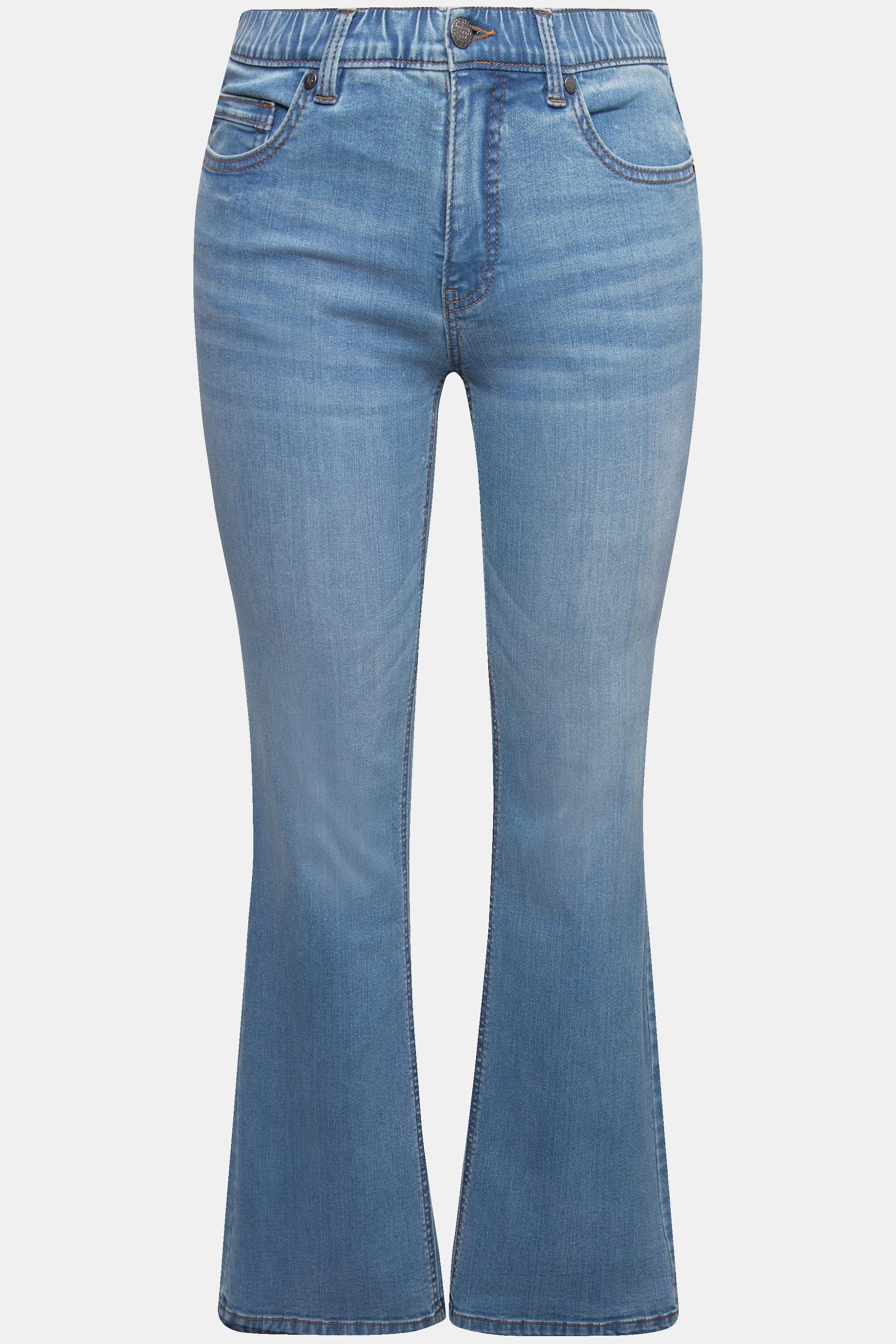 Ulla Popken  Jeans modello Mary con boot cut, taglio della gamba ampio e design a cinque tasche 