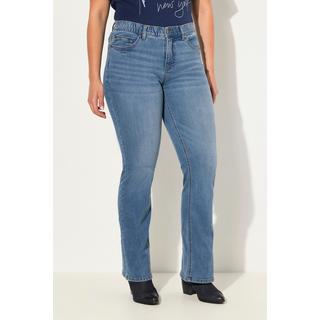 Ulla Popken  Jeans modello Mary con boot cut, taglio della gamba ampio e design a cinque tasche 