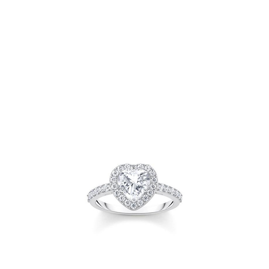Ring Weiß Halo Herzförmig Zirkonia