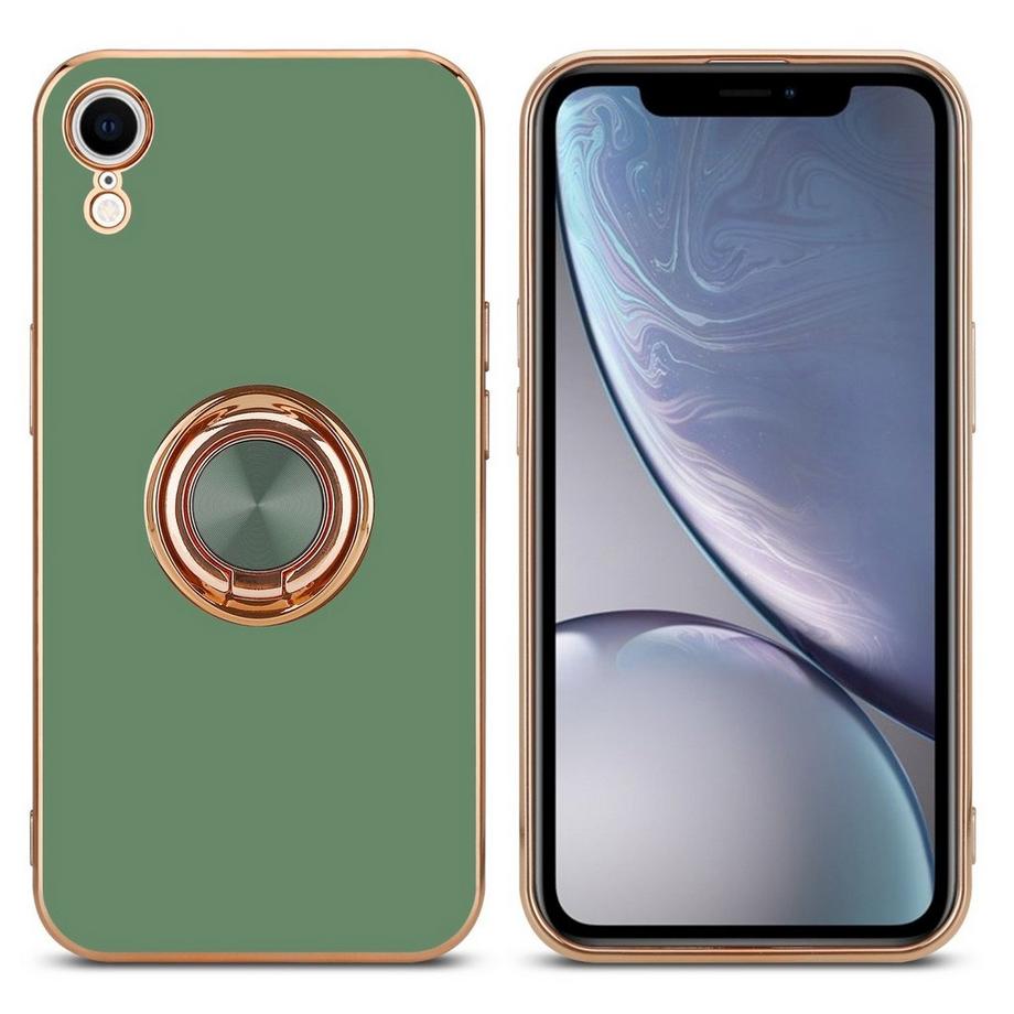 Cadorabo  Custodia per iPhone XR con protezione della fotocamera e anello 