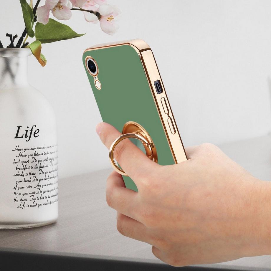 Cadorabo  Custodia per iPhone XR con protezione della fotocamera e anello 