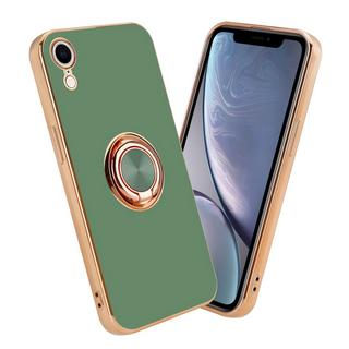 Cadorabo  Housse compatible avec Apple iPhone XR avec anneau - Coque de protection en silicone TPU flexible, avec protection pour appareil photo et support voiture magnétique 