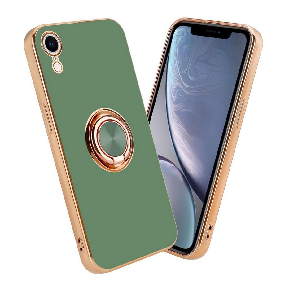 Custodia per iPhone XR con protezione della fotocamera e anello