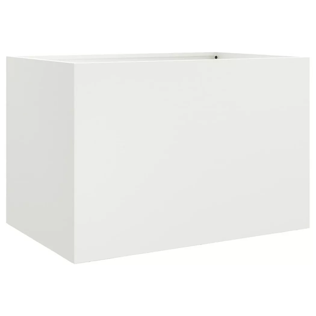 vidaXL Pflanzkübel Weiß 62x47x46 cm Stahl