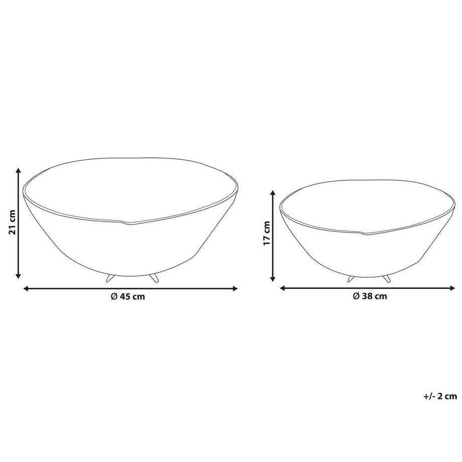 Beliani  Dekoschalen 2er Set aus Aluminium Modern KRUKUT 