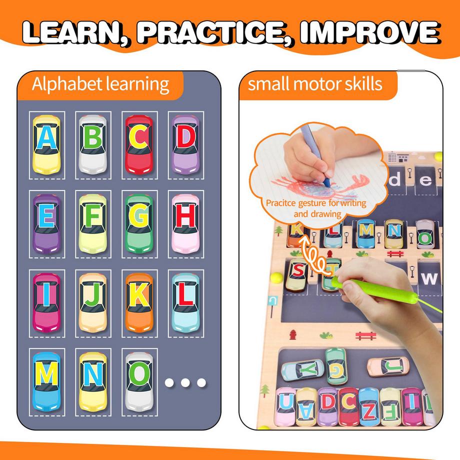Activity-board  Magnetspiel Holz-Labyrinth-Spiel Kinderspielzeug Alphabet-Lernspielzeug Motorik-Spielzeug 