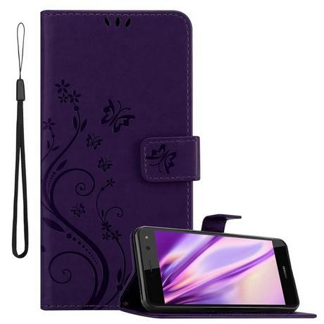 Cadorabo  Hülle für Huawei Y5 2017 / Y6 2017 Blumen Design Magnetverschluss 