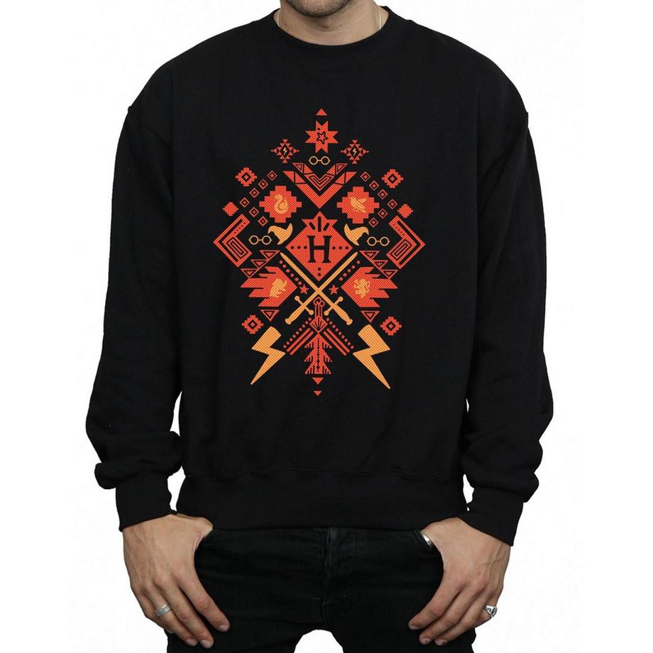 Harry Potter Fair Isle Weihnachts Baumwoll Sweatshirt  