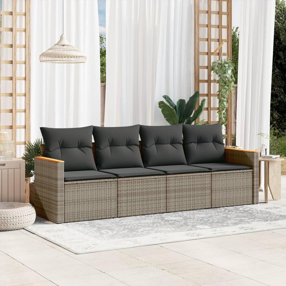 VidaXL set divano da giardino Polirattan  