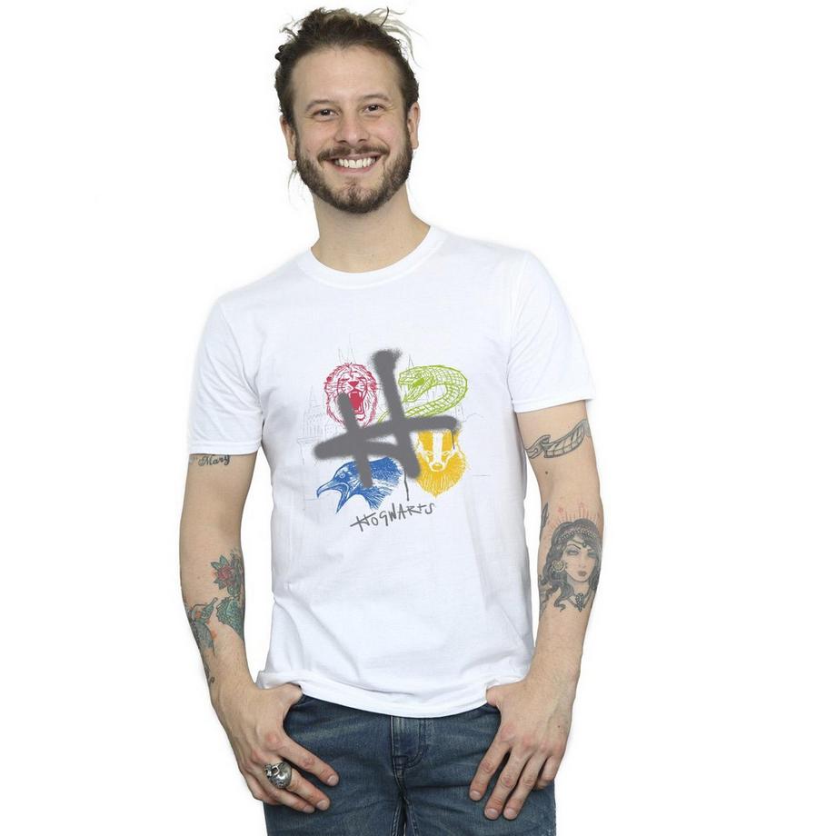 Harry Potter Hogwarts Häuser Grafik Print T-Shirt  