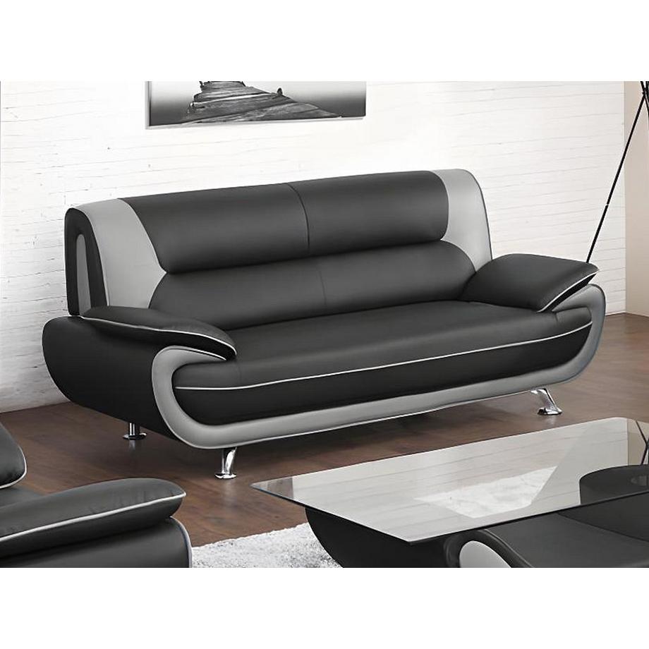 Vente-unique Canapé 3 places en simili NIGEL Bicolore  