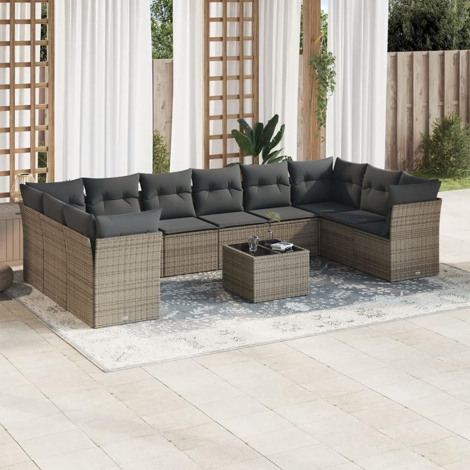VidaXL Ensemble de canapés de jardin rotin synthétique  