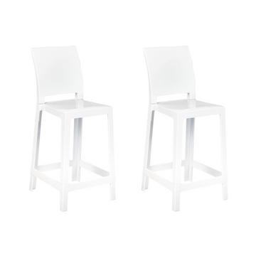 Lot de 2 chaises de bar en Polycarbonate Moderne WELLINGTON