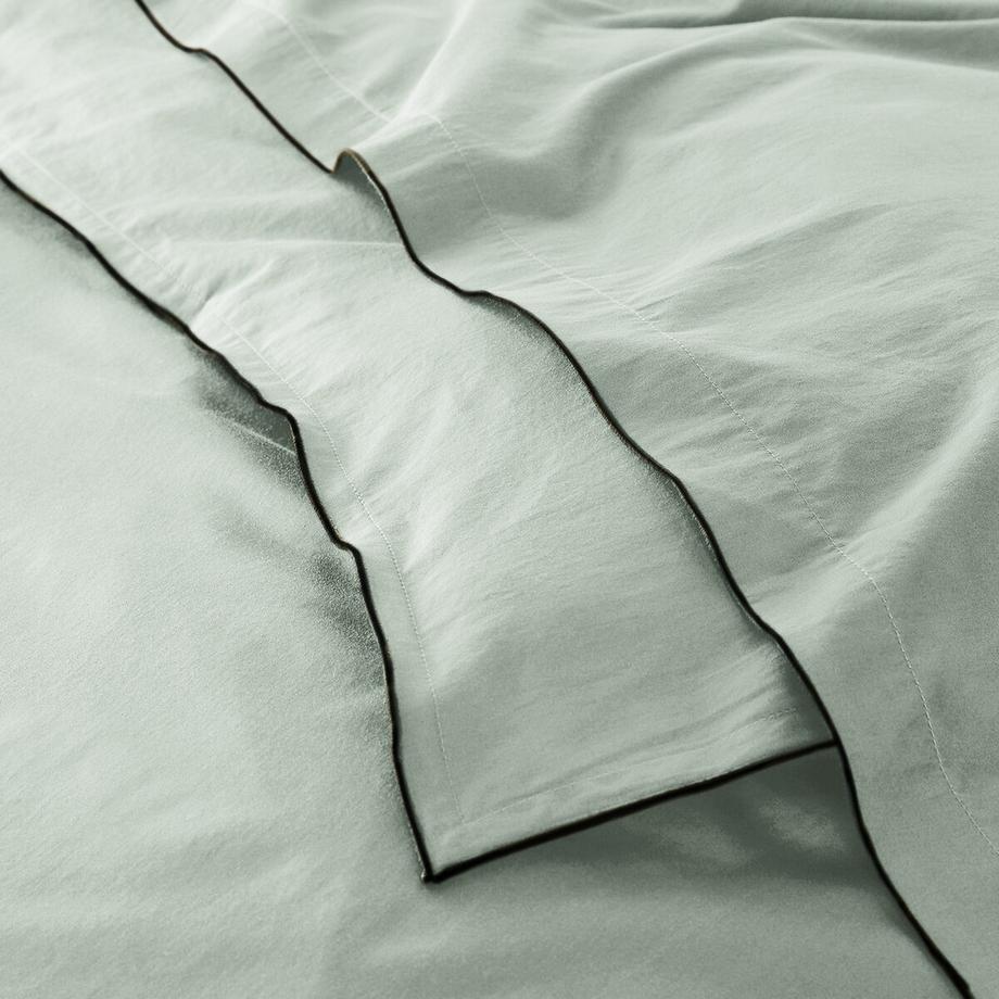 Housse de couette de satin de coton lavé