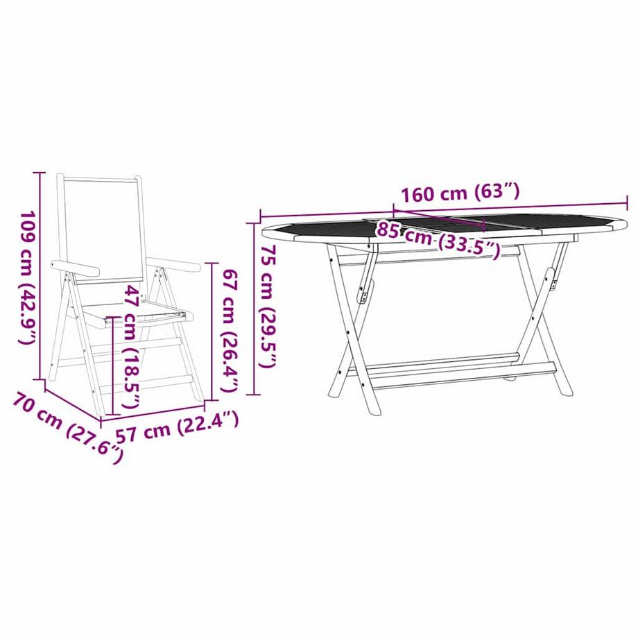 VidaXL Garten essgruppe massivholz akazie  