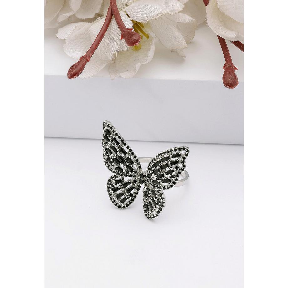 AVANT-GARDE PARIS  Bague papillon fantaisiste étincelante - Taille unique 