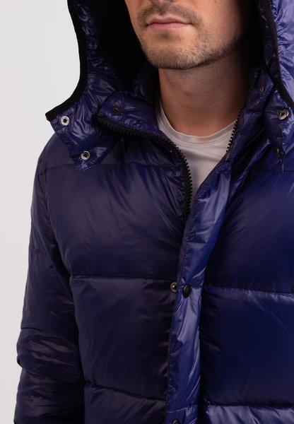 CASH-MERE.CH Long Manteau Matelassé en Duvet avec Capuche et Doublure en Cachemire  