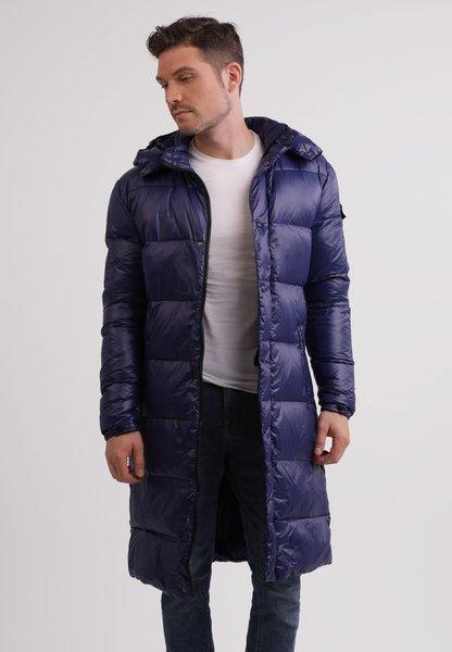 CASH-MERE.CH Long Manteau Matelassé en Duvet avec Capuche et Doublure en Cachemire  