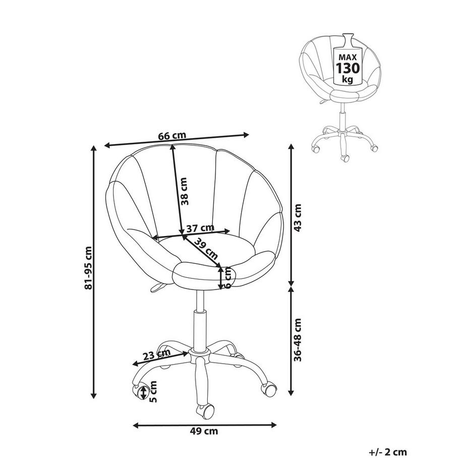 Beliani Sedia da scrivania en Bouclé  ANNABELLE  