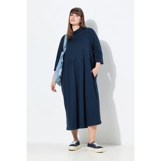 Ulla Popken Jersey Maxikleid Stehkragen 3/4-Arm Biobaumwolle  
