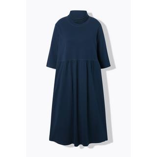 Ulla Popken Jersey Maxikleid Stehkragen 3/4-Arm Biobaumwolle  