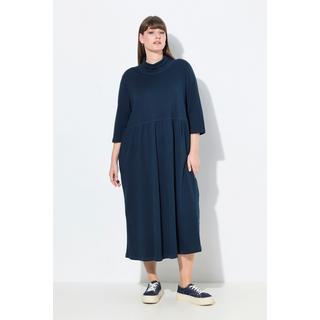Ulla Popken Jersey Maxikleid Stehkragen 3/4-Arm Biobaumwolle  