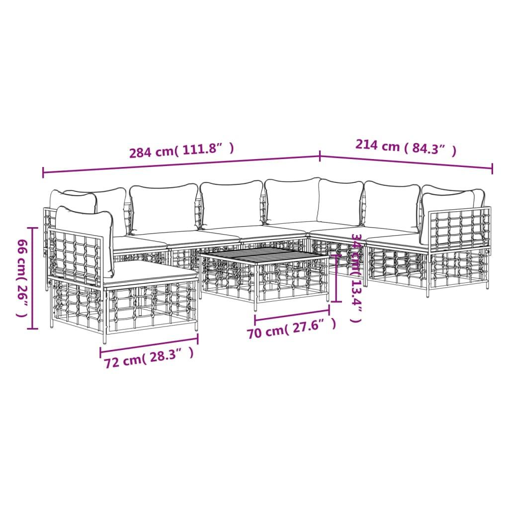 VidaXL set mobili da giardino Polirattan  