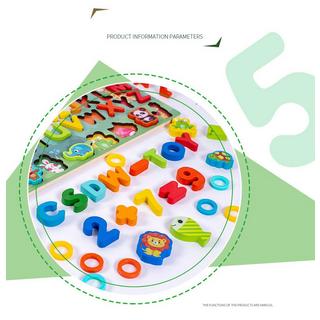 Activity-board  Jeux de lettres et de chiffres, jeu de pêche en bois, reconnaissance des formes et des couleurs, jeux d'adresse, jouets éducatifs pour enfants, jeu ABC 