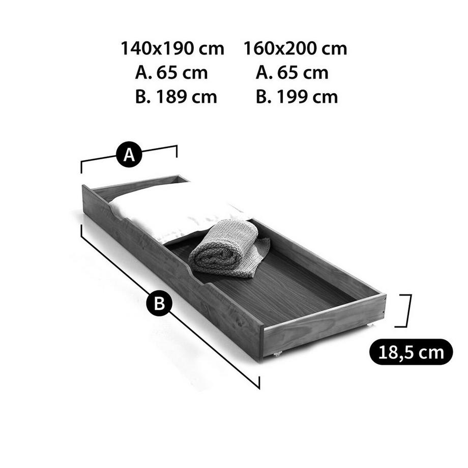 La Redoute Intérieurs  Bettschublade Lunja mit Rollen 