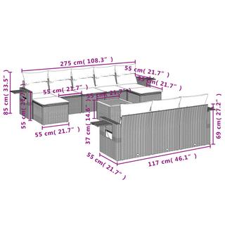 VidaXL Garten sofagarnitur poly-rattan  