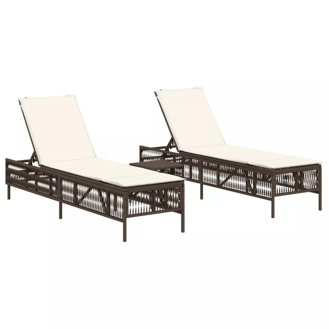 VidaXL - lettino prendisole Polirattan, One Size, Marrone