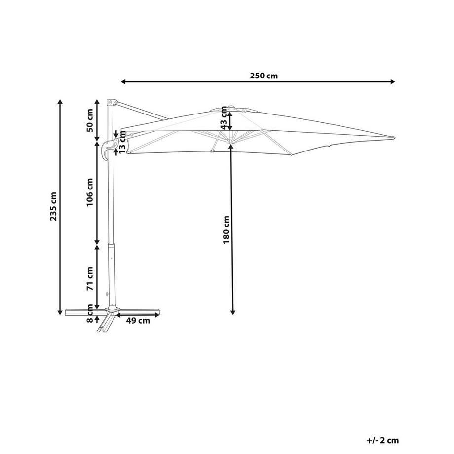 Beliani Ombrellone a sbalzo en Tessuto MONZA  