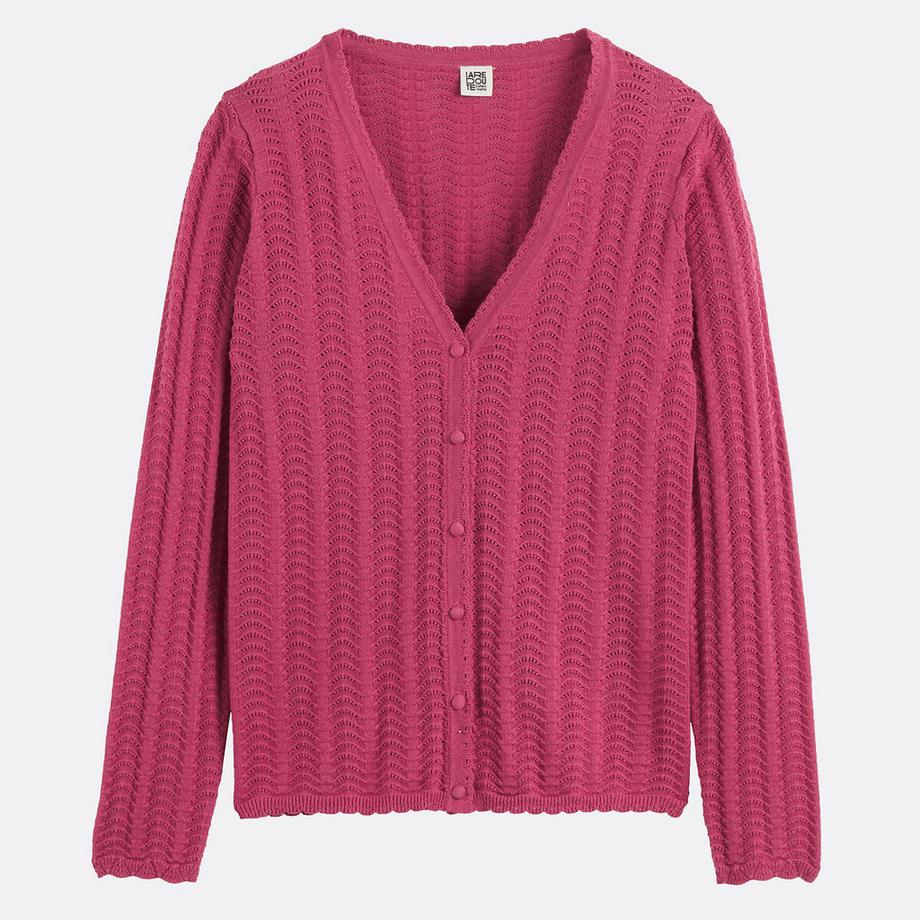 La Redoute Collections Cardigan col v en fine maille  