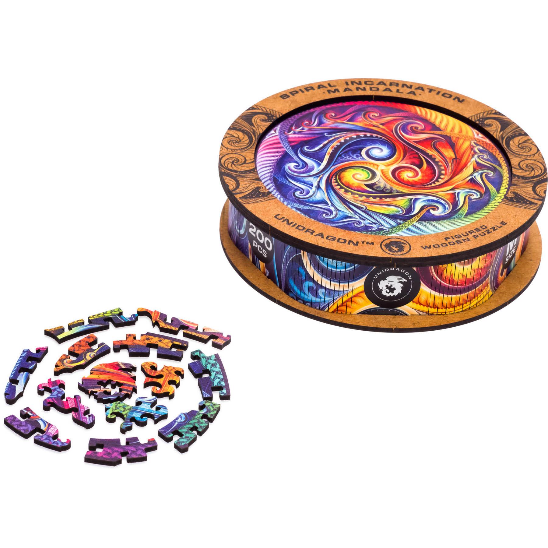 Unidragon  Mandala Spiral Incarnation (200 Teile) - Holzpuzzle 