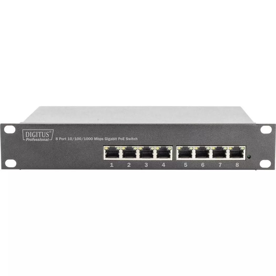DIGITUS 10,  Gigabit Ethernet PoE Switch, 8-Port