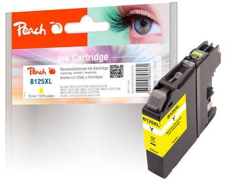 Peach  Cartuccia di inchiostro giallo XL, compatibile con Brother LC-125XL 