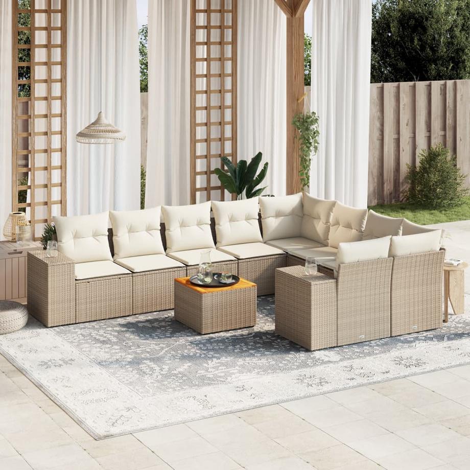 VidaXL set divano da giardino Polirattan  