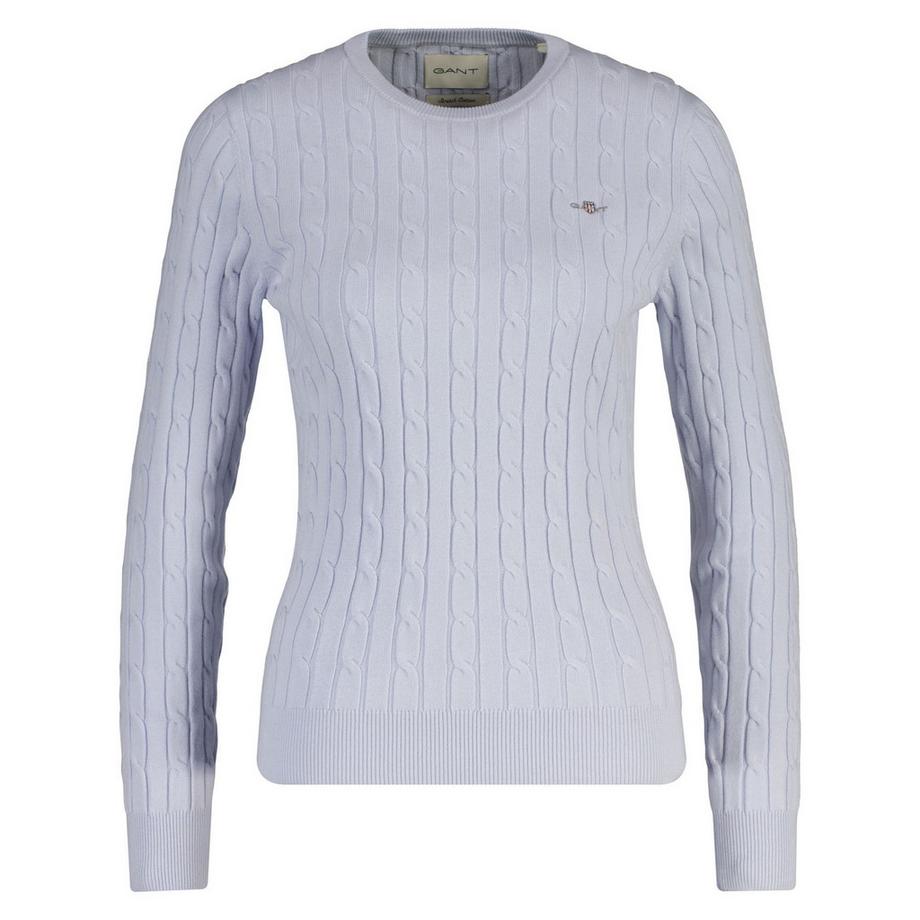 Strickpullover  Figurbetont-STRETCH COTTON CABLE C-NECK
