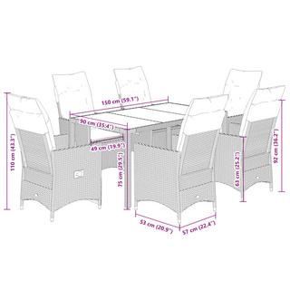 VidaXL Garten essgruppe poly-rattan  