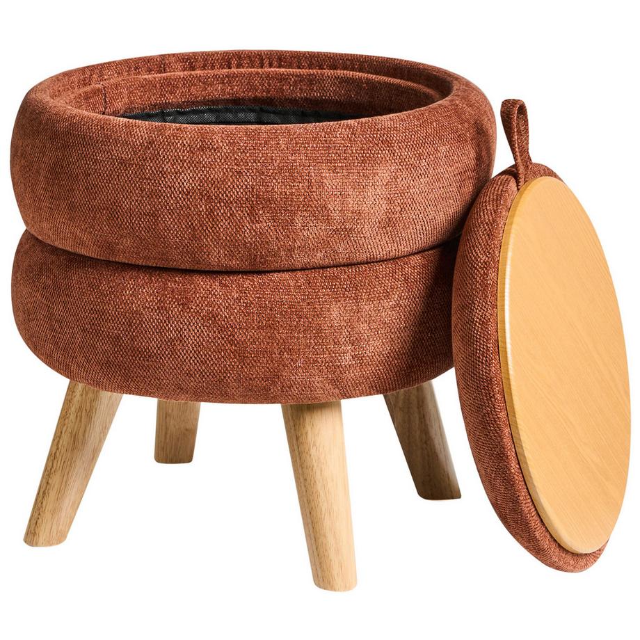 Beliani Pouf mit Stauraum aus Chenillegewebe  HAWLEY  