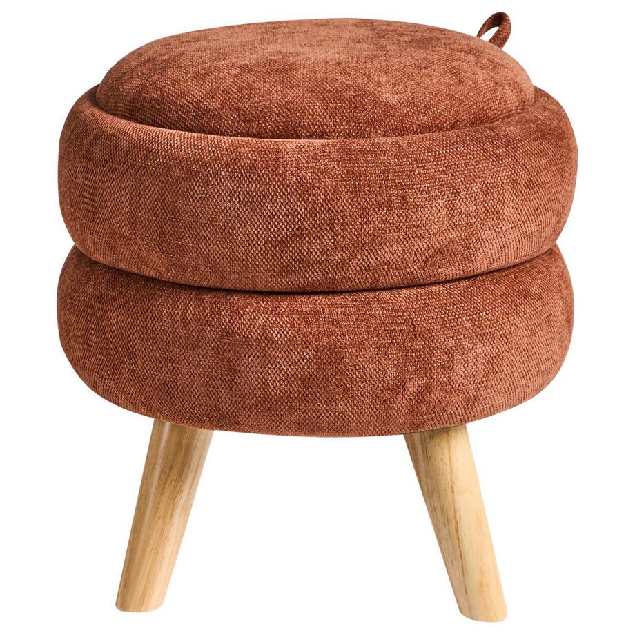 Beliani Pouf mit Stauraum aus Chenillegewebe  HAWLEY  