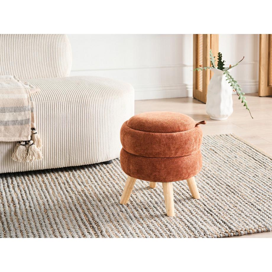 Beliani Pouf mit Stauraum aus Chenillegewebe  HAWLEY  
