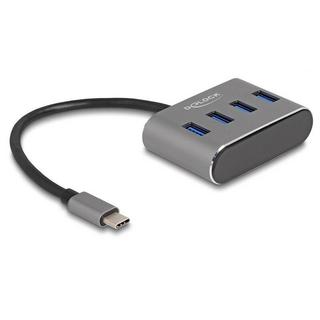 DeLock  Hub de 4 prises USB 5 Gbps avec connecteur USB Type-C – prises USB Type-A sur le dessus 