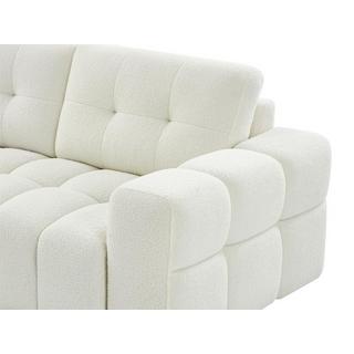 Vente-unique Ecksofa - Ecke links - Bouclé-Stoff - Weiß - SOPELANA  